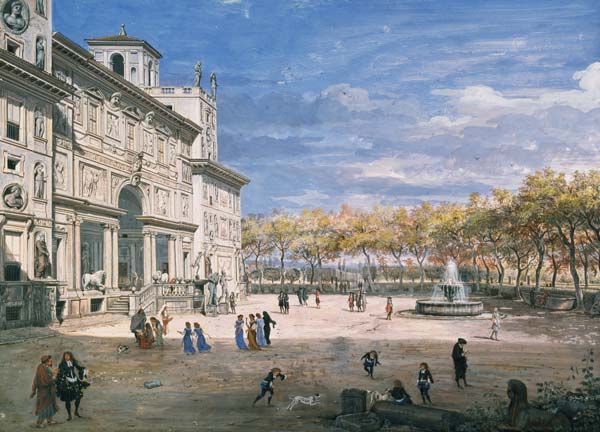 The Villa Medici, Rome van Gaspar Adriaens van Wittel