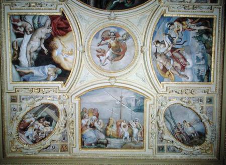 Ceiling painting depicting the Story of Perseus and Danae van Gaspar Becerra