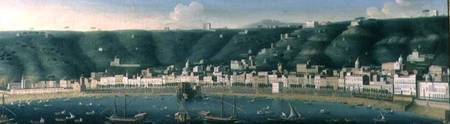 View of Naples from the sea with the Castel dell'Ovo and the suburb of Chiaia van Gaspar Butler