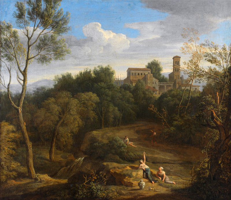 Italienische Landschaft. 3. Viertel 17. Jahrhundert van Gaspard Dughet