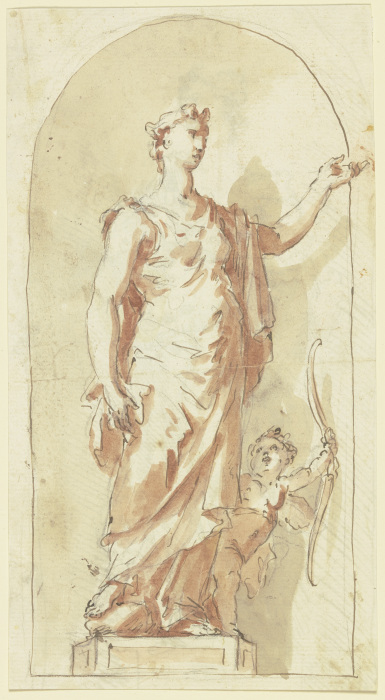 Venus mit Cupido (Scheinskulptur) van Gaspare Diziani