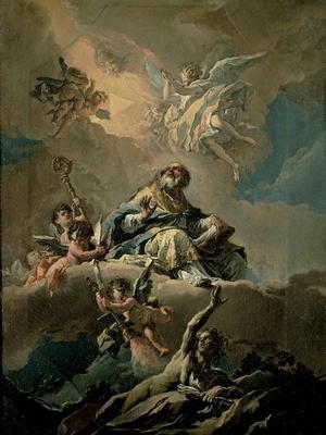 St. Ambrose in Glory (oil on canvas) van Gasparo Diziani