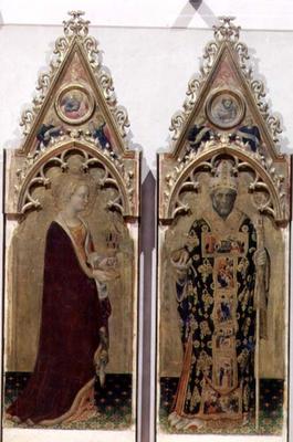 Two saints from the Quaratesi Polyptych: St. Mary Magdalen and St. Nicholas 1425 (tempera on panel) van Gentile da Fabriano