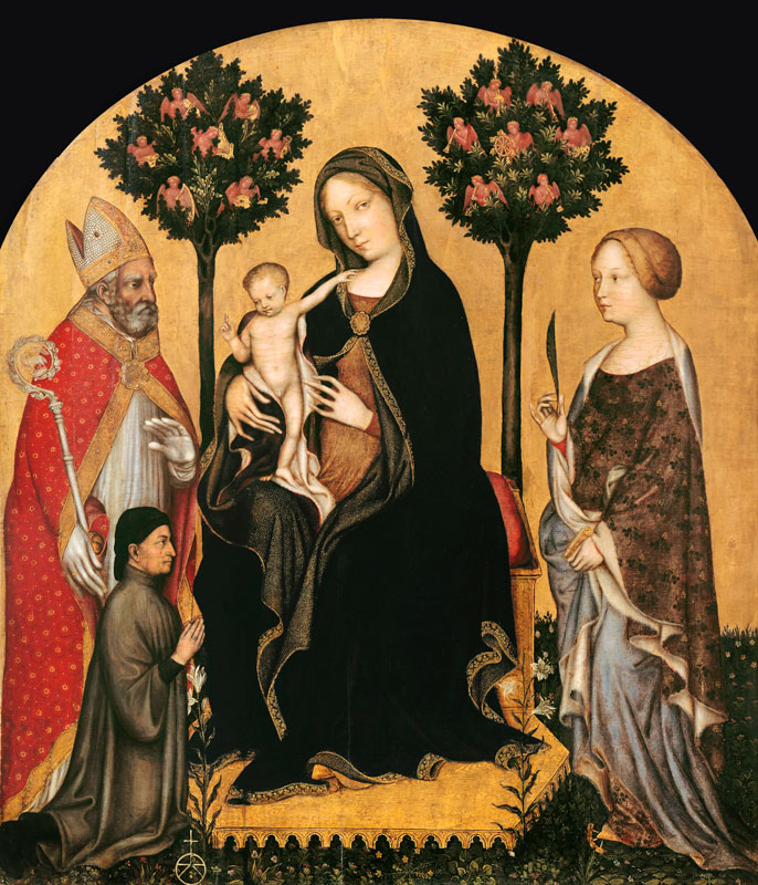 Mary Enthroned with the Child, Saints and a Donor van Gentile da Fabriano