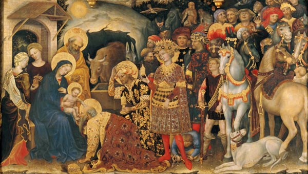 Adoration of the Magi (altarpiece) (detail of 29414) van Gentile da Fabriano