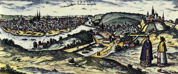 View of Prague van Georg Braun
