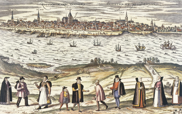 View of Rostock van Georg Braun