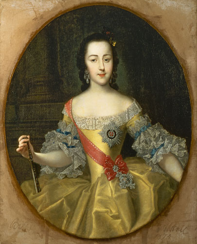 Portrait of Grand Duchess Yekatrina Alexeyevna, later Catherine II van Georg Christoph Grooth