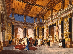 Aufführungsbild von Jules Massenets Theodora, mit Dekorationen von Angelo I.Quaglio. München van Georg Dehn