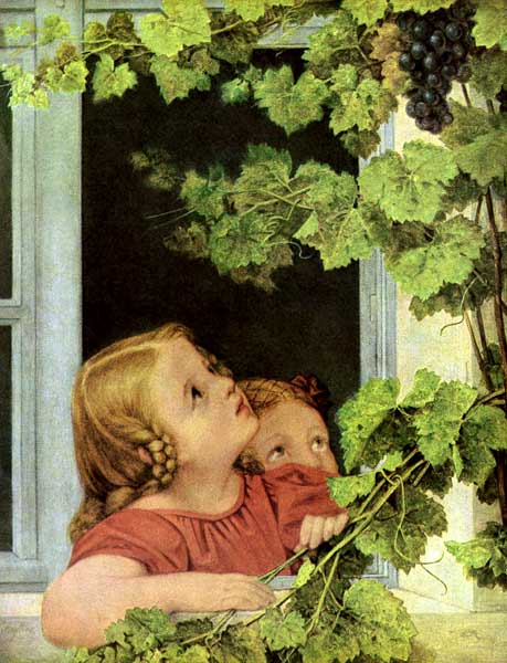 Kinder am Fenster van Georg Friedrich Kersting