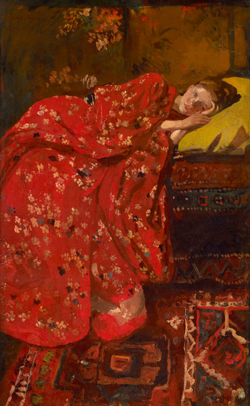 De rode kimono - The Red Kimono - van Georg Hendrik Breitner