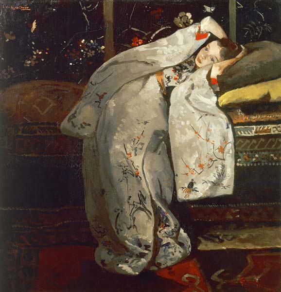 Meisje in een witte kimono Georg Hendrik Breitner van Georg Hendrik Breitner