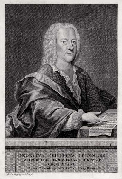 Portrait of Georg Philipp Telemann van Georg Lichtensteger