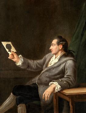 Der junge Johann Wolfgang Goethe mit einem Scherenschnitt