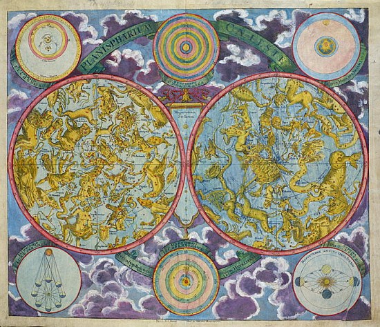 Celestial Map of the Planets van Georg Christoph II Eimmart