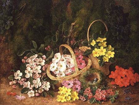 Spring Flowers in baskets van George Clare