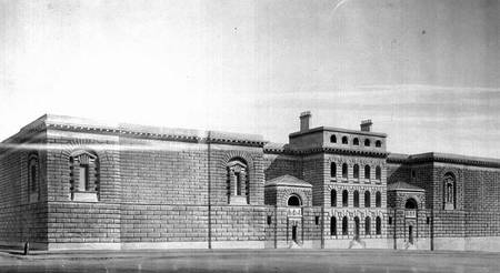 Newgate Gaol: Elevation, drawing van George Dance
