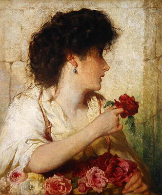 A Summer Rose, 1910 (oil on canvas) van George Elgar Hicks