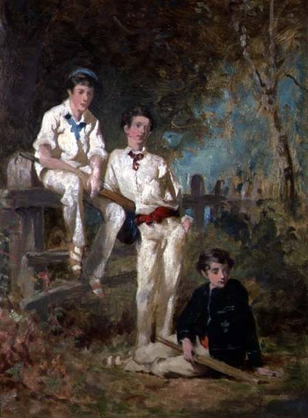 Three Young Cricketers van George Elgar Hicks