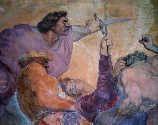 Detail of Punishment of the Doctor, Villa Medicea di Careggi (fresco) van George Frederick Watts