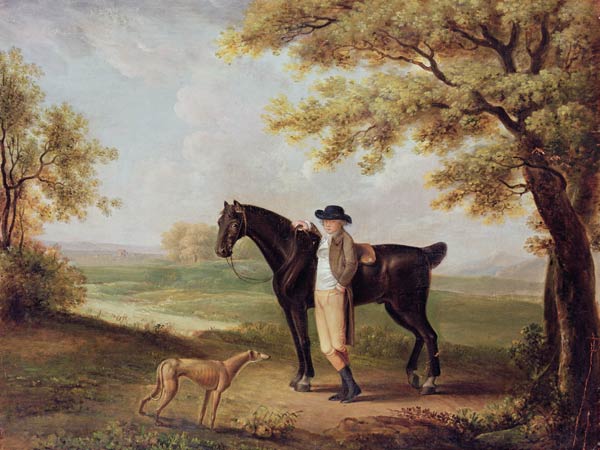 Horse, rider and whippet van George Garrard