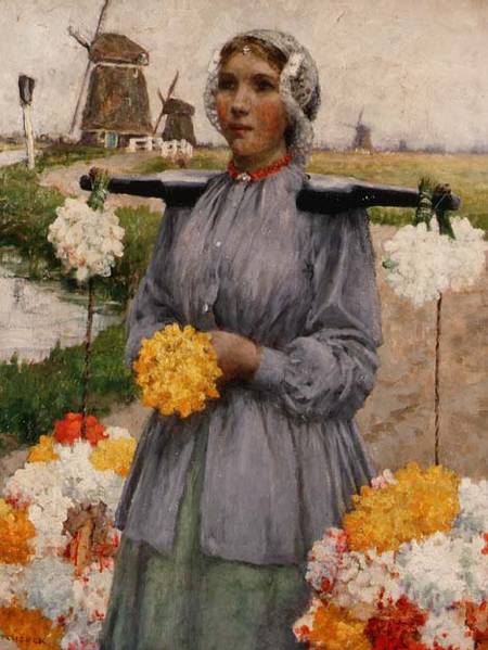 A Dutch Flower Girl van George Hitchcock