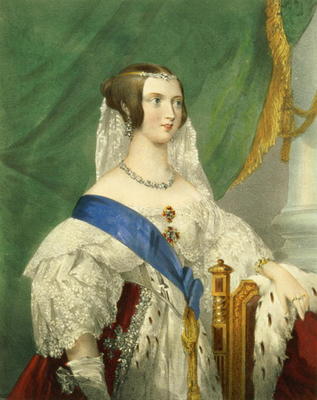 Her Most Gracious Majesty, Queen Victoria (1819-1901) engraved by James Henry Lynch (fl.1815-68) (li van George Howard