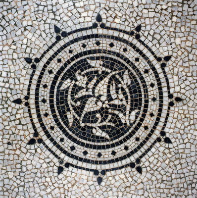 Detail of a geometric floor pattern, c.1880 (mosaic) van George II Aitchison