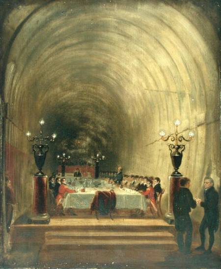 Banquet in Thames Tunnel held on 10th November 1827 to Celebrate the Tunnel's Progress van George Jones
