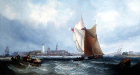 Shipping off the French Coast van George the Elder Chambers
