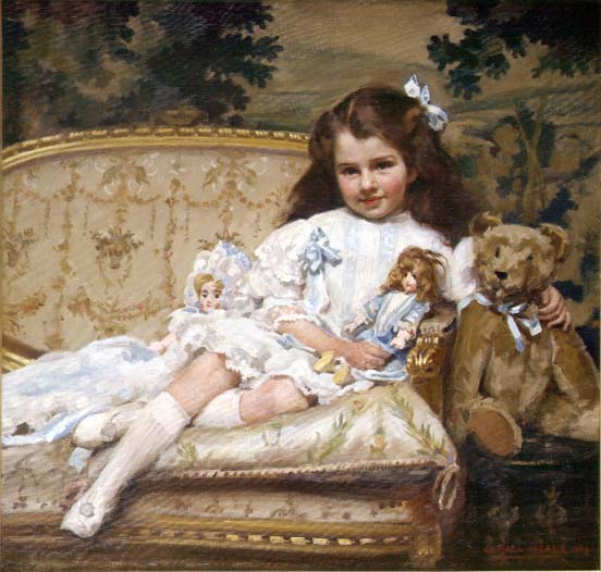 Portrait of Marjorie Cohen, aged 5  van George Hall Neale