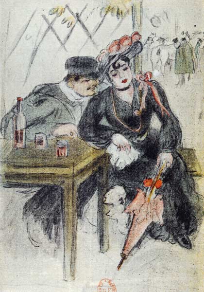 A Prostitute and her Client, illustration from ''La Maison Philibert'' Jean Lorrain (1855-1906) publ van Georges Bottini