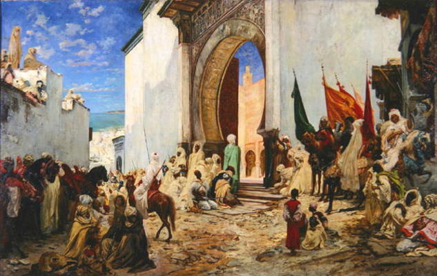 Entry of the Sharif of Ouezzane into the Mosque, 1876 (oil on canvas) van Georges Clairin