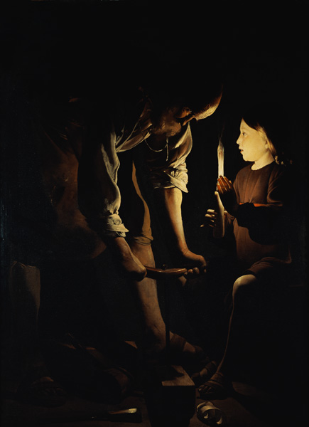 Joseph als Zimmermann und der Jesusknabe van Georges de La Tour