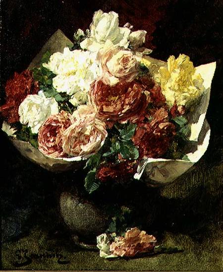 Flowers in a Vase van Georges Jeannin