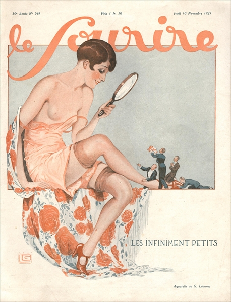 Front cover of ''Le Sourire'', November 1927 (colour litho)  van Georges Leonnec