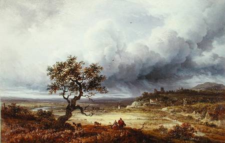 Countryside under a Stormy Sky van Georges Michel