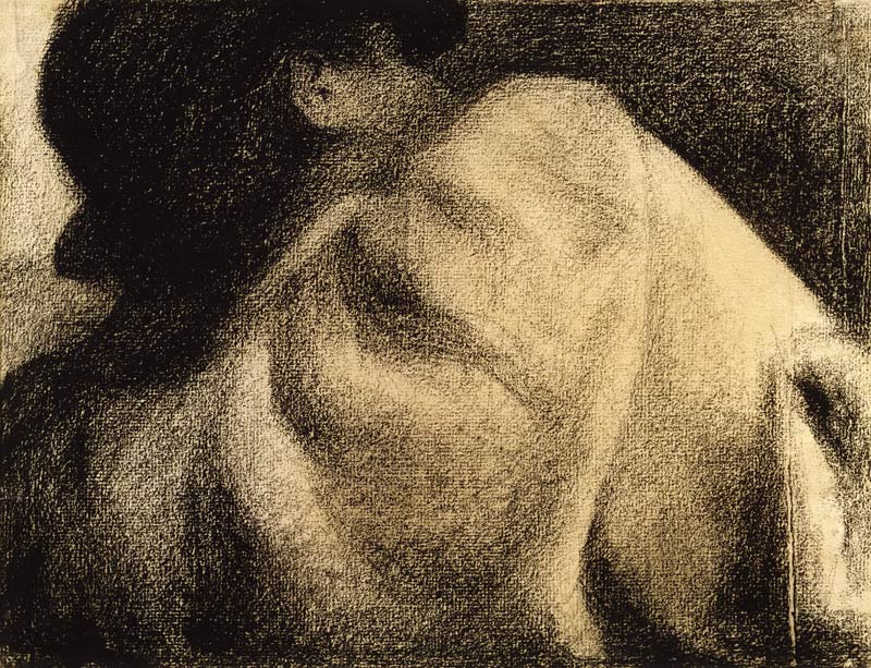 G.Seurat, Bueste eines schlafende Mannes van Georges Seurat