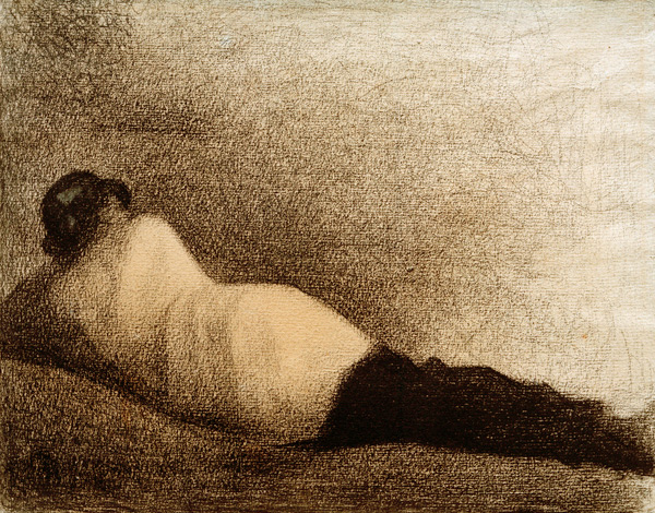 G.Seurat, Liegender Mann (Studie) van Georges Seurat