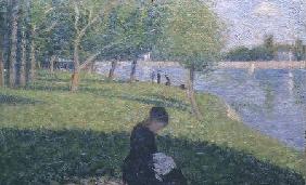 The seamstress, or Sunday at the Grande Jatte, study for 'A Sunday Afternoon on the Island of La Gra