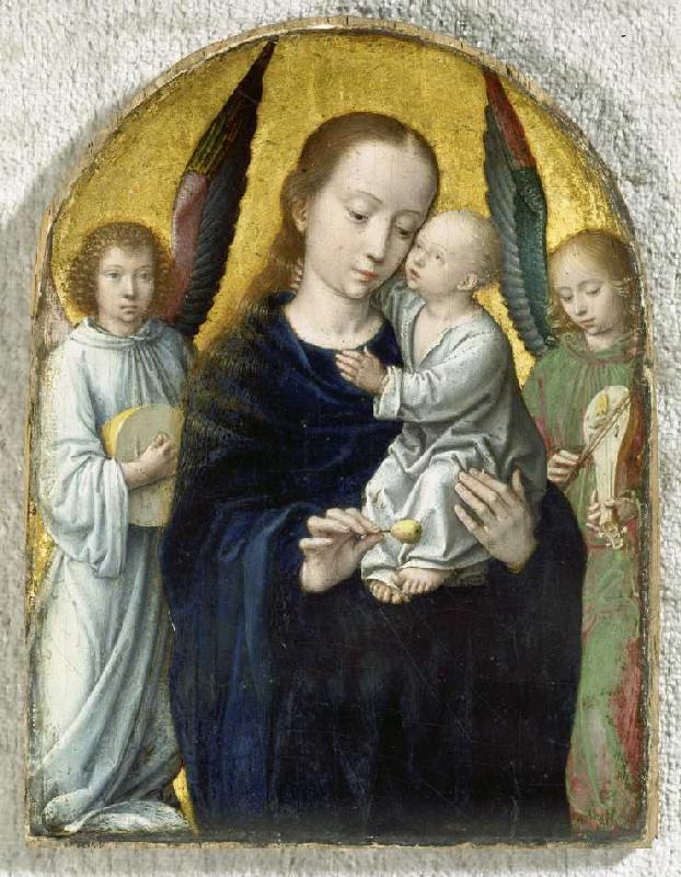 Maria mit dem Kinde zwischen musizierenden Engeln van Gerard David