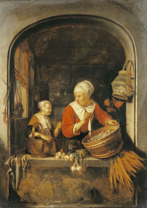Cook by the Window /Paint.aft.Dou/ 1650 van Gerard Dou