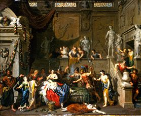 Der Tod der Kleopatra . van Gerard Hoet
