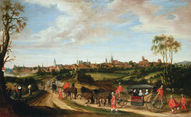 The Dutch Envoy Adriaan Pauw arriving at Munster van Gerard ter Borch or Terborch