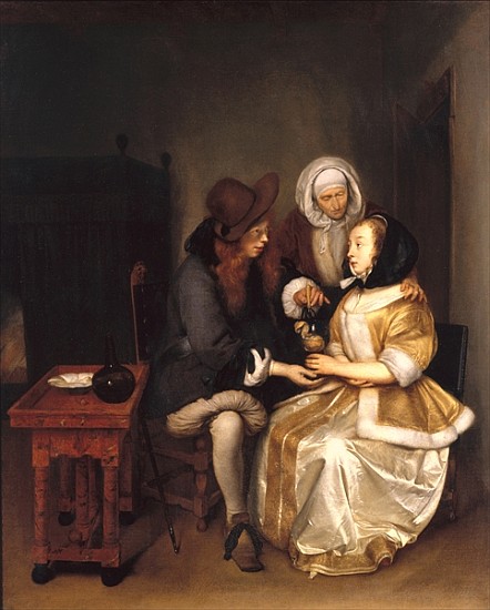 An Interior with a Couple and a Procuress: The Glass of Lemonade van Gerard Terborch