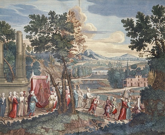 Turkish marriage procession, 1712-13 van Gerard Jean Baptiste Scotin