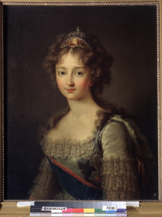 Portrait of Empress Elizabeth Alexeievna, Princess Louise of Baden (1779-1826) van Gerhard von Kügelgen