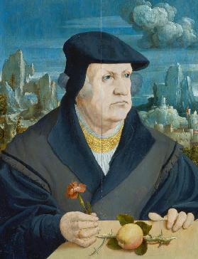 Portrait of a Man in a Landscape holding a Carnation