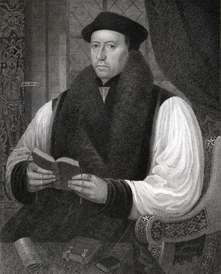 Portrait of Thomas Cranmer (1489-1556) from 'Lodge's British Portraits', 1823 (litho) van Gerlach Flicke