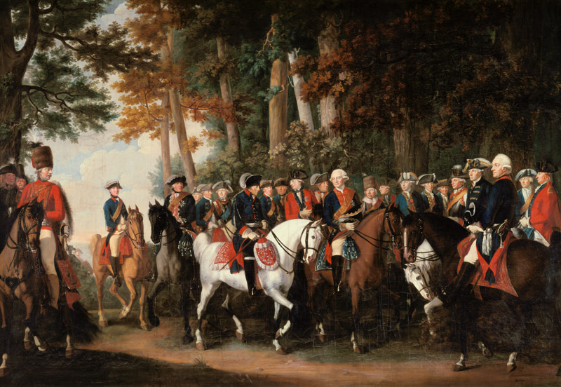 King Frederick II''s return from Preussen von Manoever, c.1785 van German School